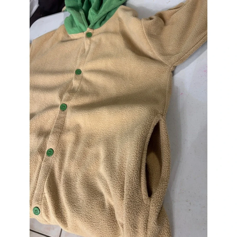 Star Wars Baby Yoda Grogu Fleece Hooded Pajama One Piece youth small
